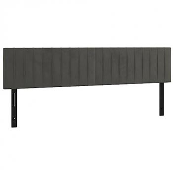 Cabeceros 2 unidades de terciopelo gris oscuro 80x5x78/88 cm