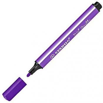Marcador de fibra STABILO Trio Scribbi - Violeta - Diseño triangular con punta reforzada