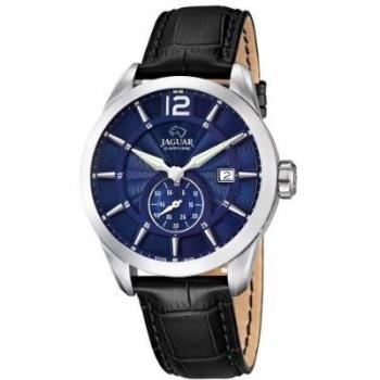 JAGUAR Reloj Modelo J663/2 de la colección ACAMAR, Caja de 43 mm Azul con Correa de Piel Negro para Caballero