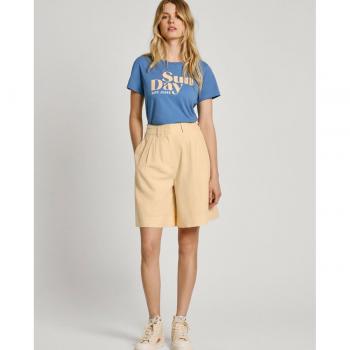 Bermuda de mujer Pepe Jeans con pinzas delanteras y cierre de broche AVA