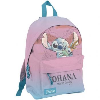 Mochila Ohana Stitch Disney 29cm - Licencia Oficial Kids Licensing con Bolsillo Frontal