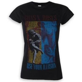 Guns N' Roses Women's Metal T-Shirt - Use Your Illusion - ROCK OFF L