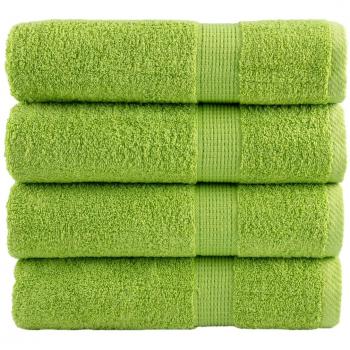 Toallas Premium SOLUND 4 Piezas Verde Manzana 50x100 cm 600 g/m²