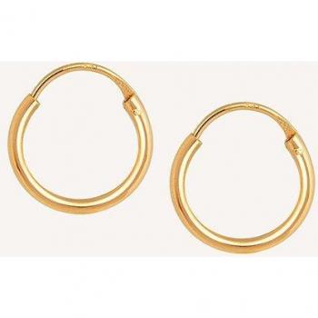 Pendientes Essentials de plata acabada en oro 18Kt