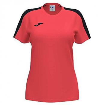 Camiseta de manga corta para mujer Joma Academy III en color coral flúor y negro