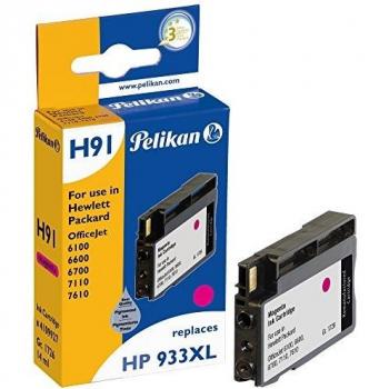 Cartucho de Tinta Pelikan H91 Magenta 14 ml Compatible con HP 933XL para Impresoras Officejet 6100, 6600, 6700, 7110, 7510, 7610