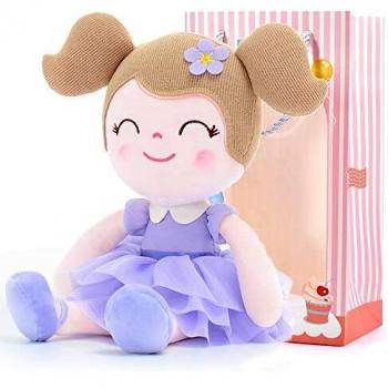 Gloveleya Muñeca Suave Regalos para bebés Muñecos de Trapo de Felpa Sueño Lila Princesa púrpura Más de 0 años