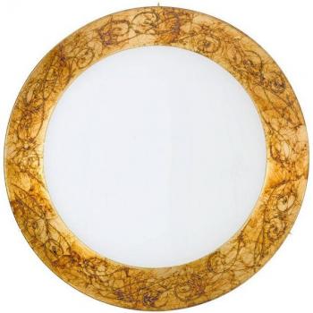 Plafón decorativo de diseño SERENA oro 24 quilates con 4 focos y pantalla medici gold