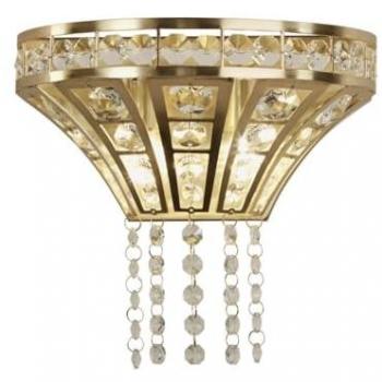 Aplique de pared Gemma 2 luces latón satinado cristal transparente G9
