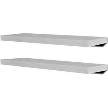 vidaXL 2 White MDF Floating Wall Display Shelves Book/DVD Storage