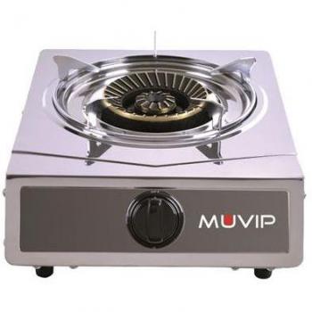 Cocina de Gas Muvip Strong Serie Inoxidable 1 Quemador con Encendido Piezoeléctrico y Quemador Desmontable de Hierro Fundido