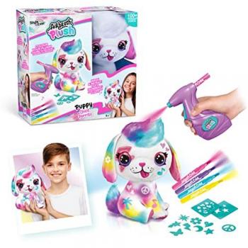 Canal Toys - Juego de Manualidades Airbrush Plush Puppy Customizado, incluye un perrito de peluche blanco, diseñado para colorear y personalizar, recomendado para edades a partir de 6 años hasta 99 años