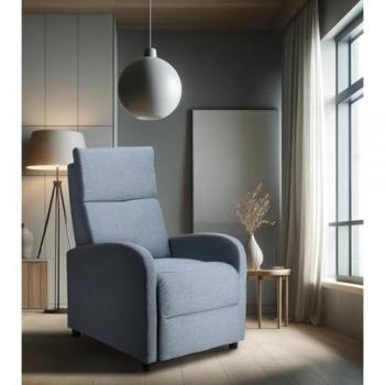 Sillón Relax Reclinable Manual Nexus Compacto Color Gris con Reposapiés