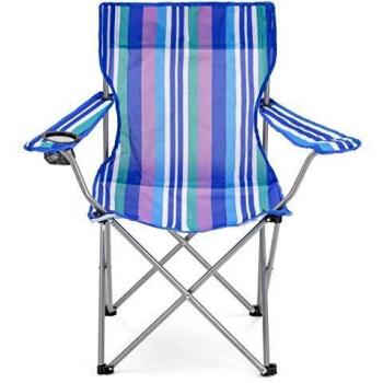 Silla Plegable Yello para Playa con Reposabrazos - Rayas Azules