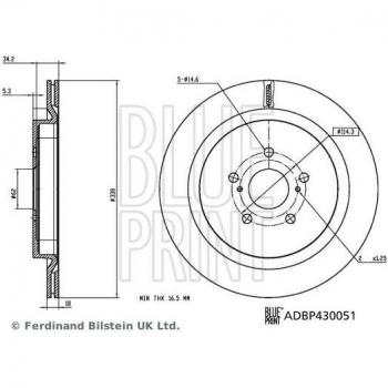 Disco de freno ventilado BLUE PRINT ADBP430051, 1 pieza