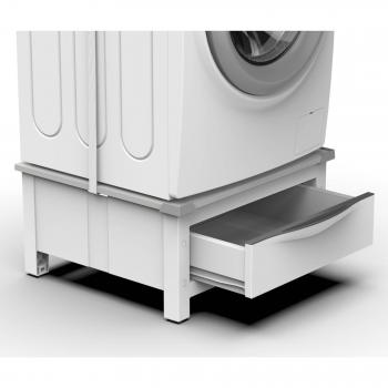 Base Universal Meliconi Space Extra con Gaveta 30cm, Altura Ajustable y Estructura Blanca