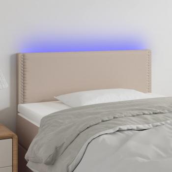 Cabecero Cappuccino LED 90x5x78/88 cm en cuero sintético