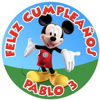 OBLEA de Papel de azúcar Personalizada, 19 cm, diseño de Disney Mickey Mouse Clubhouse