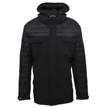 Men's Black Quilted Parka - Peak Mountain Cantheon XXL