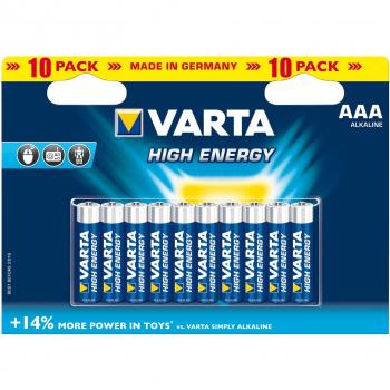Batería Alcalina AAA Varta Energy Pack 10 unidades 1.5V