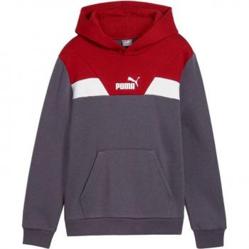 Sudadera Puma Power Colorblock Hoodie para niño, color gris, talla 140