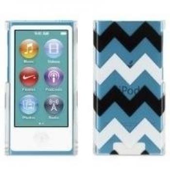 Griffin Technology RE35940 - Carcasa para iPod Nano 7G, diseño de líneas en zig-zag, color azul, negro y blanco
