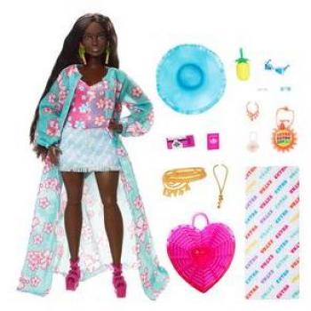 Muñeca Articulada Barbie Extra Fly Afroamericana con Conjunto y Accesorios - A Partir de 3 Años