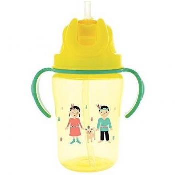 Dodie Botella Asas Pajita +18m Amarillo 350ml