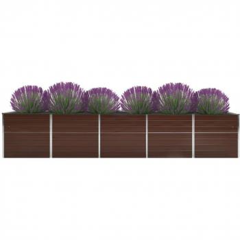 vidaXL Garden Raised Bed Galvanised Steel 400x80x77 cm Brown