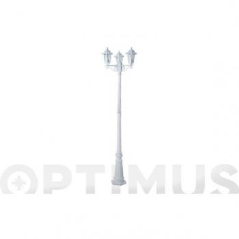 Farola Blanca 2,17 M 3 Cabezas IP44 E27 60W Luxform