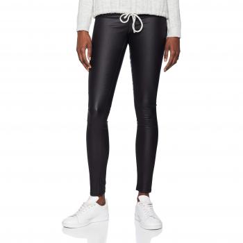 Vila Clothes Vicommit Coated Plain Legging-Noos Leggings, Negro