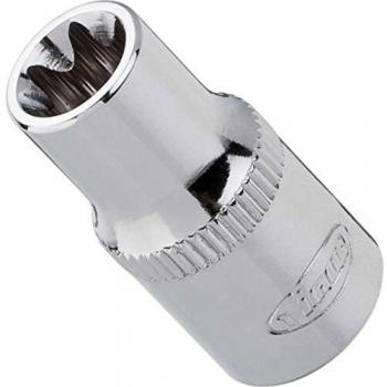 Inserto de llave de vaso VIGOR 1/4 TORX E5 para uso exterior, cuadrado 6.3 mm, longitud total 24.8 mm