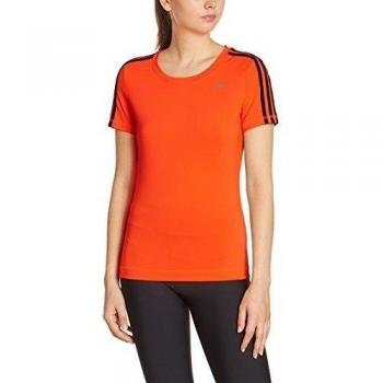 adidas Clima 3 Stripes Essentials - Polera para mujer, color rojo, talla L