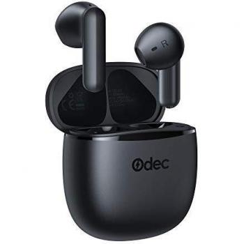Odec Auriculares Inalámbricos, Auriculares Bluetooth 5.1, Auriculares Estéreo Semi-in-Ear con Caja de Carga Rápida USB-C Portátil, Micrófono Incorporado, Reproducción 24 Horas Control Táctil