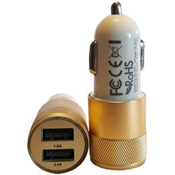 Coche - USB Dual Adaptador Oro