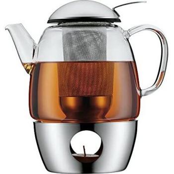 WMF SmarTea Juego de té con Calentador, Vidrio, Acero Inoxidable, 18 x 24 x 20.8 cm, 3