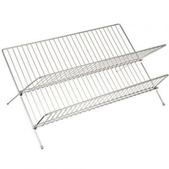 WENKO Escurreplatos Duo - escurridor, Metal cromado, 47.5 x 22 x 33 cm, Cromo brillante