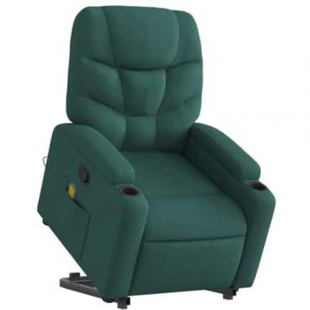 Silla de masaje reclinable de pie de tela verde oscura Vidaxl Verde