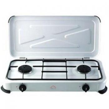 Cocina portátil de gas Niklas 2 fuegos acero inoxidable 48x28x12 cm