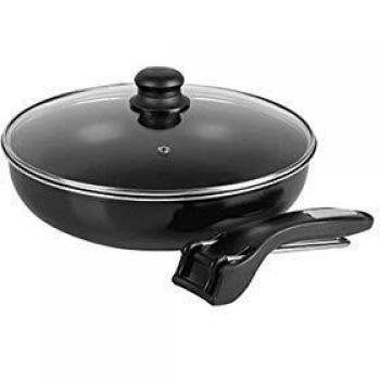 Sartén de Aluminio Negra Sitram Ø 28 cm con Pinzas