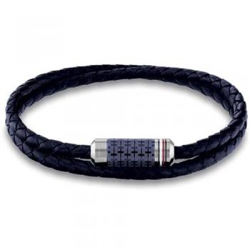 Pulsera de cuero trenzado para hombre Tommy Hilfiger 1680661, color azul