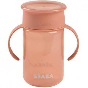 Taza de aprendizaje 360º pink Beaba - Vaso de entrenamiento para bebés con diseño giratorio y asas ergonómicas