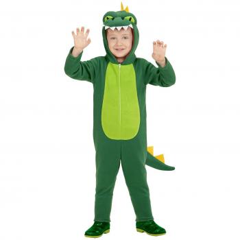 Disfraz de Dragón Verde con Capucha y Cola para Niños - 116 cm