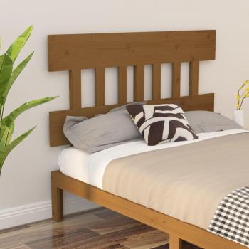 Cabecero para cama de madera maciza de pino marrón miel 143,5x3x81cm