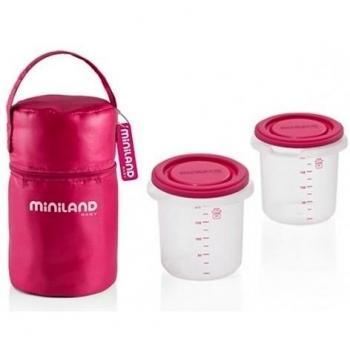Miniland Pack-2-Go Hermisized - Herméticos con funda para bebé, color rosa