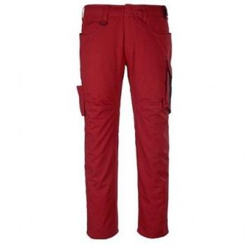 Pantalones de Trabajo Mascot Unique Oldenburg con Bolsillos en los Muslos Rojo/Negro (L32W50.5)