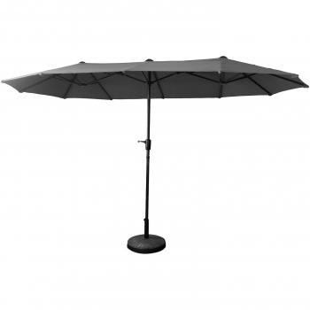 Sombrilla doble Happy Garden 2 x 4 m en acero y tela gris LINAI