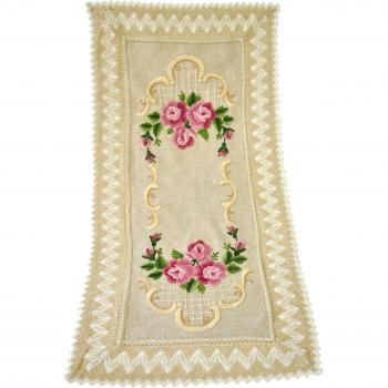 bellanda 3267 MZ de 50 x 100 rectangular Camino de mesa, algodón y mezcla de tejidos, natural, 100 x 50 x 0.50 cm