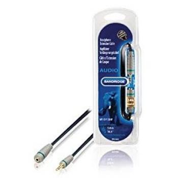 Cable de Extensión para Auriculares 3.5mm, 5 metros, Color Negro