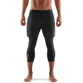 MusicSkins Hombre dnamic Mens Super Pose 3/4 Tights M Pantalones Cortos, Black/Silver, M